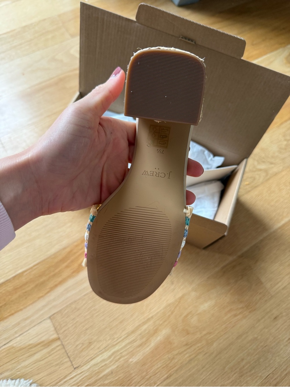 J. Crew Multicolor Raffia Slide Heel - Natural - Picture 3 of 4